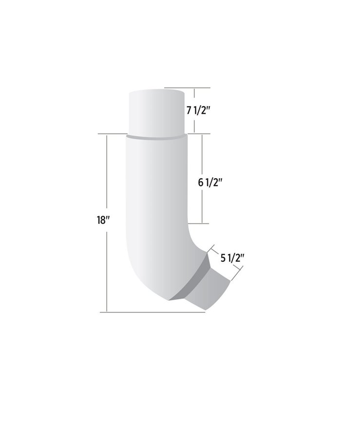 Pet. 379 7"-5" Reduced O.D. 55° Chrome Elbow