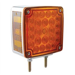 UP38757-52 LED Double Stud Double Face Turn Signal Light (Passenger) - Amber & Red LED/Amber & Red Lens