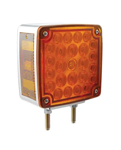 UP38757-52 LED Double Stud Double Face Turn Signal Light (Passenger) - Amber & Red LED/Amber & Red Lens