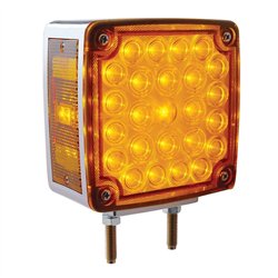 UP38757-52 LED Double Stud Double Face Turn Signal Light (Passenger) - Amber & Red LED/Amber & Red Lens