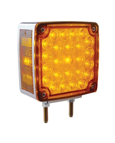 UP38757-52 LED Double Stud Double Face Turn Signal Light (Passenger) - Amber & Red LED/Amber & Red Lens