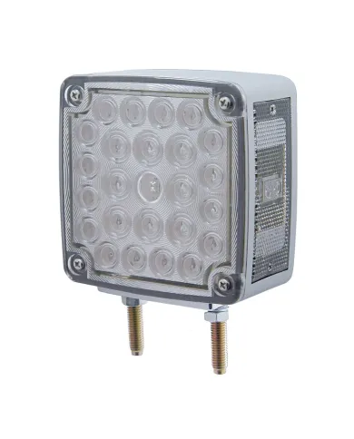 UP38758-52 LED Double Stud Double Face Turn Signal Light (Driver) - Amber & Red LED/Clear Lens