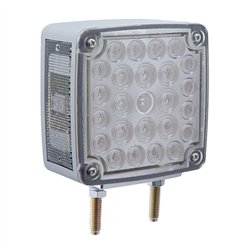 UP38759-52 LED Double Stud Double Face Turn Signal Light (Passenger) - Amber & Red LED/Clear Lens