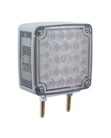 UP38759-52 LED Double Stud Double Face Turn Signal Light (Passenger) - Amber & Red LED/Clear Lens