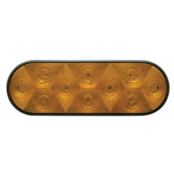 UP38775-10 LED 6" Oval Turn Signal Light - Amber LED/Amber Lens
