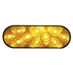 UP38775-10 LED 6" Oval Turn Signal Light - Amber LED/Amber Lens