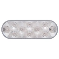 UP38777-10 LED 6" Oval Turn Signal Light - Amber LED/Clear Lens