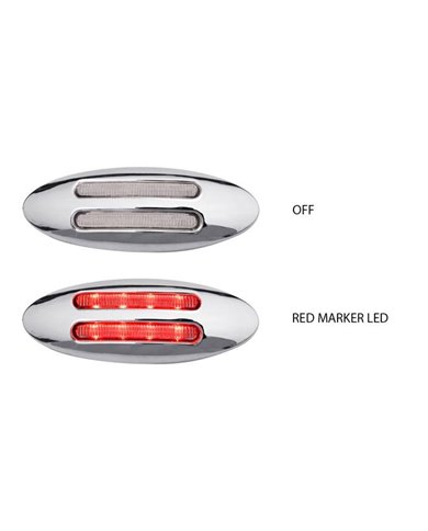 Small Marker Flatline Clear Red LED (8 Diodes) Small Marker Flatline Clear Red LED (8 Diodes)