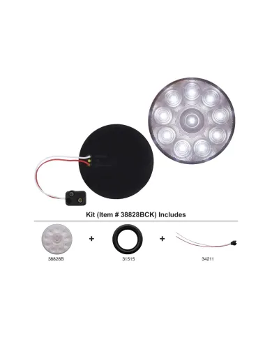 UP38828BCK-10 LED 4" Auxiliary/Utility Light Kit - White LED/Clear Lens