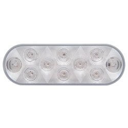 UP38829-10 LED 6" Oval Auxiliary/Utility Light - White LED/Clear Lens
