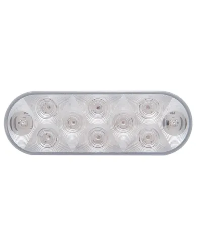 UP38829-10 LED 6" Oval Auxiliary/Utility Light - White LED/Clear Lens