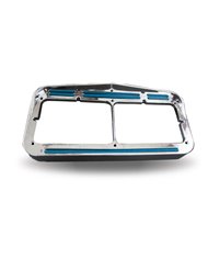 Universal Rectangular Dual Flatline Headlight Bezel - Amber/Blue