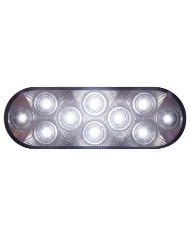 UP38829-10 LED 6" Oval Auxiliary/Utility Light - White LED/Clear Lens
