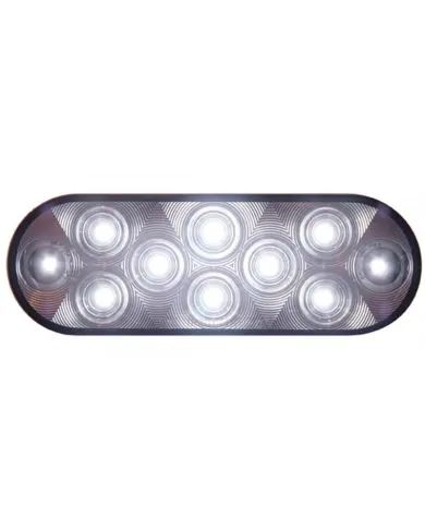 UP38829B-10 LED 6" Oval Auxiliary/Utility Light - White LED/Clear Lens (Bulk)