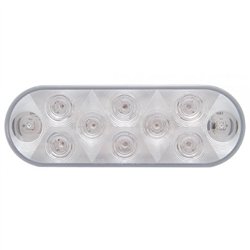 UP38829B-10 LED 6" Oval Auxiliary/Utility Light - White LED/Clear Lens (Bulk)