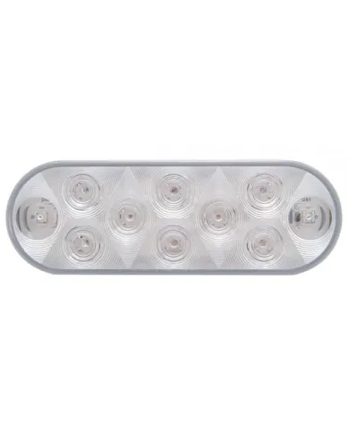 UP38829B-10 LED 6" Oval Auxiliary/Utility Light - White LED/Clear Lens (Bulk)