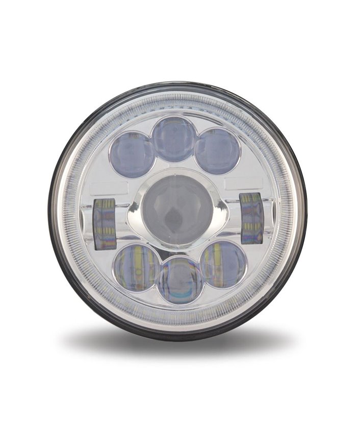 7" Round Slim Back LED Headlight for Motorcycles - Chrome Housing (1320 Lumens) 7" Round Slim Back LED Headlight for Motorcycles - Chrome Housing (1320 Lumens)