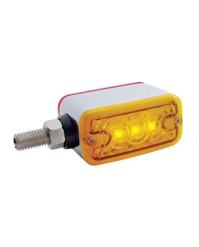 UP38842-6 LED Single Function Double Face Light - Horizontal Mount - Amber & Red LED/Amber & Red Lens