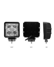 Universal White Square Work Light with Spot Beam - Clear Lens - Black Housing (4 Diodes) - 4000 Lumens Universal White Square Work Light with Spot Beam - Clear Lens - Black Housing (4 Diodes) - 4000 Lumens