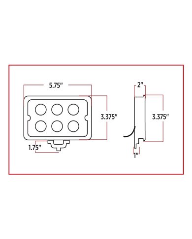 4" x 6" Rectangular Heavy Duty LED Work Light - Flood Beam - 600 Lumens (6 Diodes) 4" x 6" Rectangular Heavy Duty LED Work Light - Flood Beam - 600 Lumens (6 Diodes)