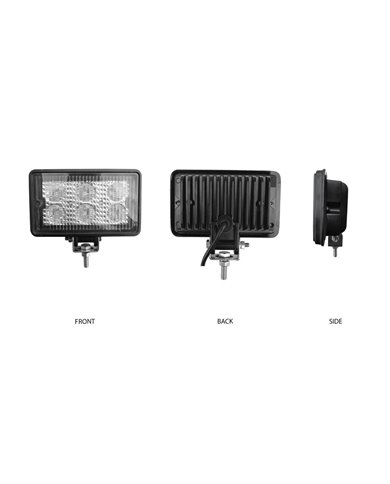 4" x 6" Rectangular Heavy Duty LED Work Light - Spot Beam - 600 Lumens (6 Diodes) 4" x 6" Rectangular Heavy Duty LED Work Light - Spot Beam - 600 Lumens (6 Diodes)