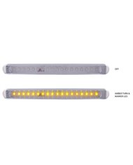 Chrome Auxiliary Stop, Turn & Tail LED Light Strip - Clear Amber (12 Diodes)