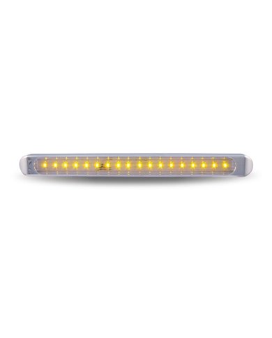 Chrome Auxiliary Stop, Turn & Tail LED Light Strip - Clear Amber (12 Diodes) Chrome Auxiliary Stop, Turn & Tail LED Light Strip - Clear Amber (12 Diodes)