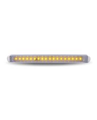 Chrome Auxiliary Stop, Turn & Tail LED Light Strip - Clear Amber (12 Diodes)