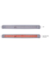 Chrome Auxiliary Stop, Turn & Tail LED Light Strip - Clear Red (12 Diodes)