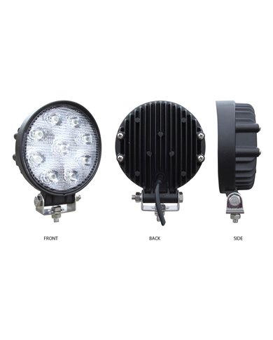 Universal White Round Work Light - Clear Lens - Black Housing (9 Diodes) - 900 Lumens Universal White Round Work Light - Clear Lens - Black Housing (9 Diodes) - 900 Lumens