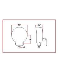 Universal White Round Work Light - Clear Lens - Black Housing (9 Diodes) - 900 Lumens