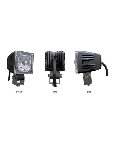 Universal White Small Square Work Light - Clear Lens - Black Housing (1 Diode) - 1200 Lumens Universal White Small Square Work Light - Clear Lens - Black Housing (1 Diode) - 1200 Lumens