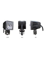 Universal White Small Square Work Light - Clear Lens - Black Housing (1 Diode) - 1200 Lumens