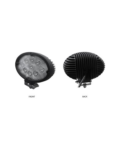 Universal White Oval Work Light - Clear Lens - Black Housing (9 Diodes) - 900 Lumens Universal White Oval Work Light - Clear Lens - Black Housing (9 Diodes) - 900 Lumens