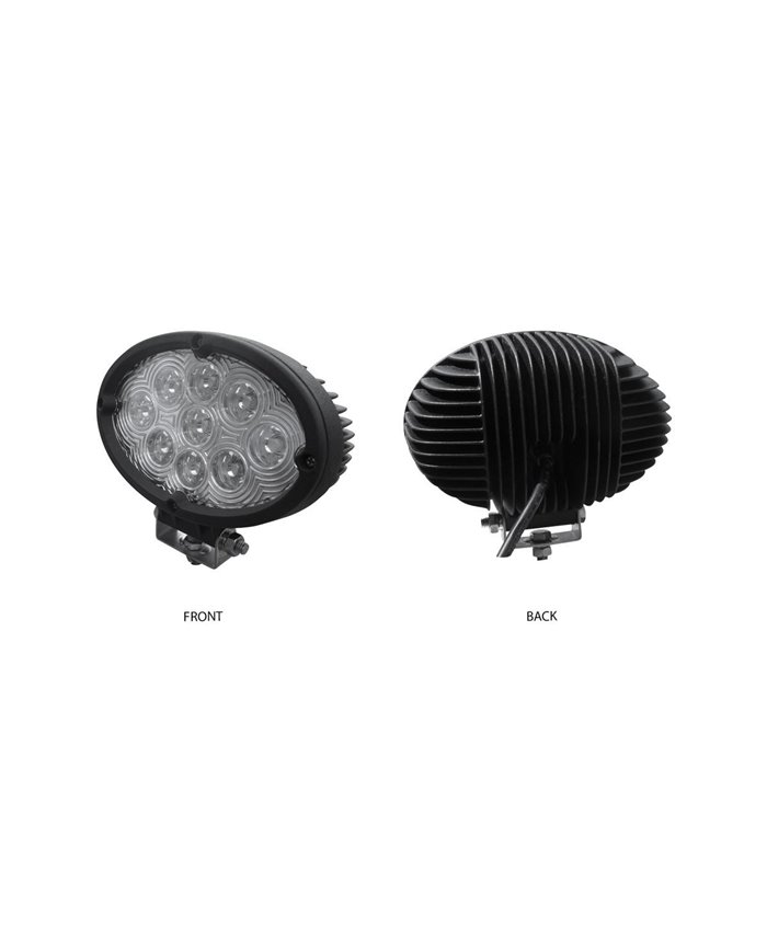 Universal White Oval Work Light - Clear Lens - Black Housing (9 Diodes) - 900 Lumens Universal White Oval Work Light - Clear Lens - Black Housing (9 Diodes) - 900 Lumens