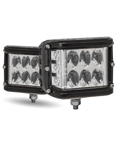 Universal Square Worklamp with LEDs on the Side - 3150 Lumens - Sold by the Pair with Wire Harness (9 Diodes) Universal Square Worklamp with LEDs on the Side - 3150 Lumens - Sold by the Pair with Wire Harness (9 Diodes)