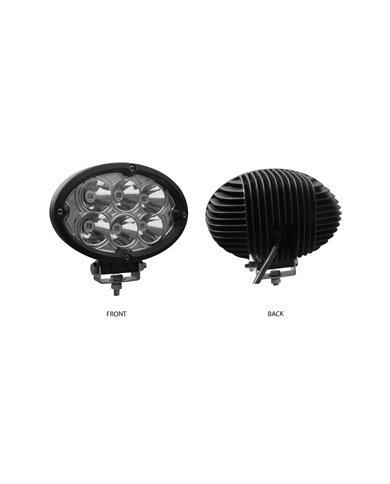 Universal White Cree Oval Work Light - Clear Lens - Black Housing (6 Diodes) - 5400 Lumens Universal White Cree Oval Work Light - Clear Lens - Black Housing (6 Diodes) - 5400 Lumens