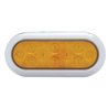 UP38901-10 LED 6" Oval Flange Mount Turn Signal Light With Bezel - Amber LED/Amber Lens