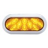 UP38901-10 LED 6" Oval Flange Mount Turn Signal Light With Bezel - Amber LED/Amber Lens