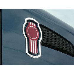 UP29052-Stainless 2007+ Kenworth T660/T370 Hood Logo Trims (2-Pack)