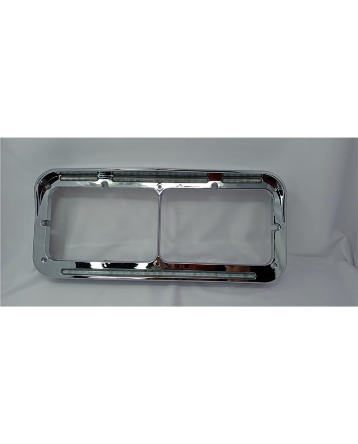 Universal Rectangular Flatline Headlight Bezel - Clear Amber Universal Rectangular Flatline Headlight Bezel - Clear Amber