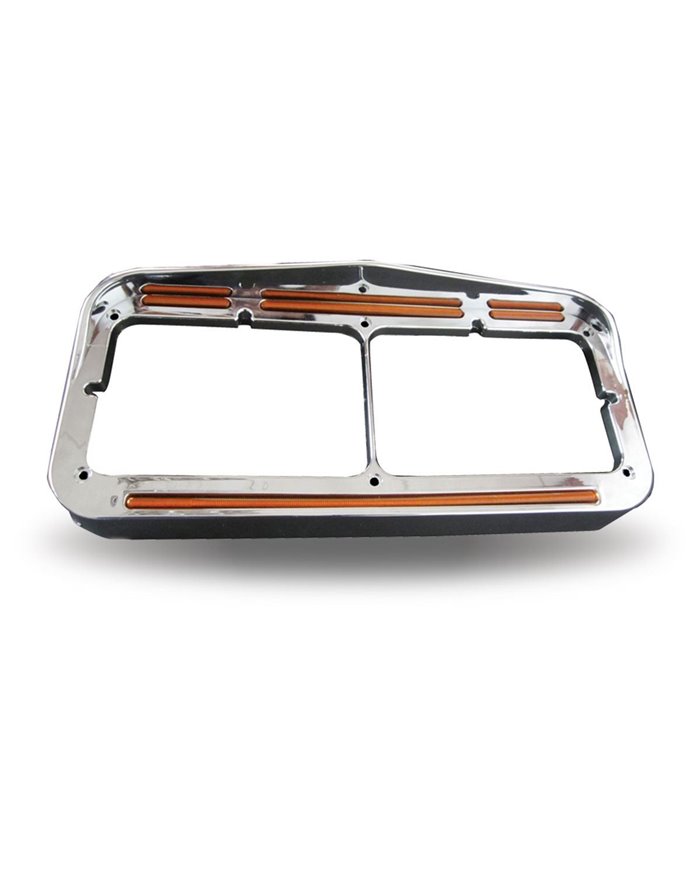 Universal Rectangular Flatline Headlight Bezel - Amber Universal Rectangular Flatline Headlight Bezel - Amber