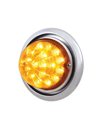 UP39142-Front Bumper Light With 17 Amber LED Dual Function Clear Style Reflector Light For FL Columbia - Amber Lens