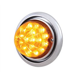 UP39146-Front Bumper Light With 17 Amber LED Reflector Light For Freightliner Columbia - Amber Lens