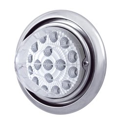 UP39147-Front Bumper Light With 17 Amber LED Reflector Light For Freightliner Columbia - Clear Lens