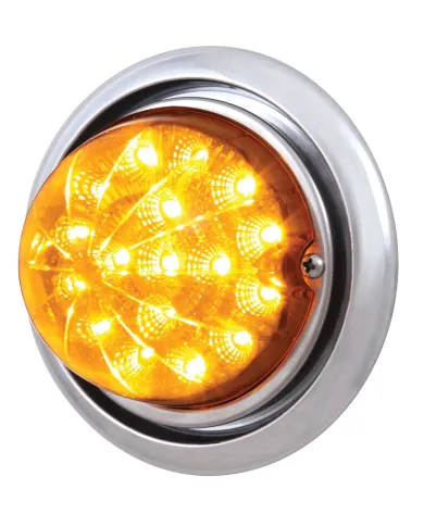 UP39148-Front Bumper Light With 17 Amber LED Reflector Watermelon Light For Freightliner Columbia - Amber Lens