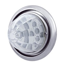 UP39149-Front Bumper Light With 17 Amber LED Reflector Watermelon Light For Freightliner Columbia - Clear Lens