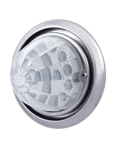 UP39149-Front Bumper Light With 17 Amber LED Reflector Watermelon Light For Freightliner Columbia - Clear Lens