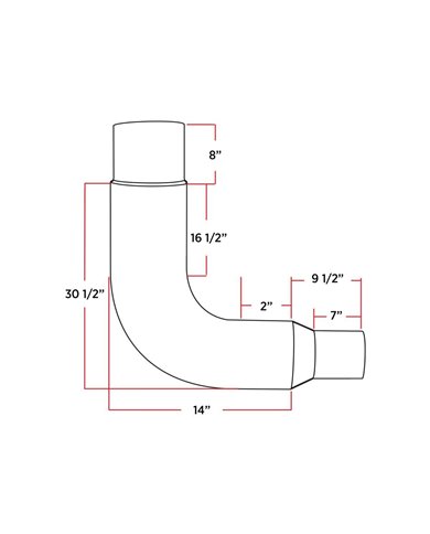 10"-5" reduced Exhaust Elbow - 90° 10"-5" reduced Exhaust Elbow - 90°