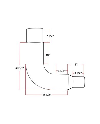 6"-5" Reduced Exhaust Elbow - 90° 6"-5" Reduced Exhaust Elbow - 90°